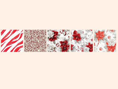 Peppermint Spice Seamless Digital Paper Candy Cane Digital - Wonders Artist