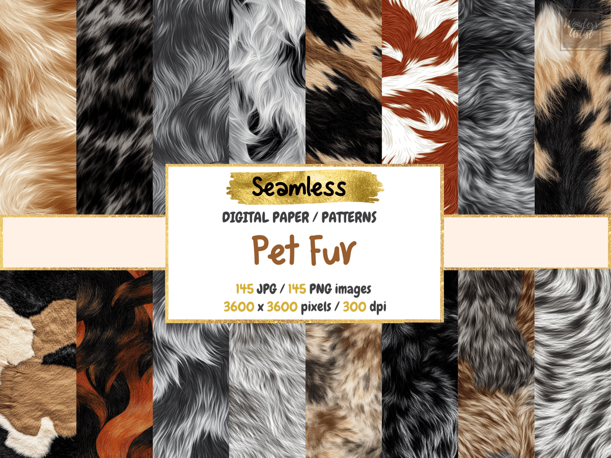 Pet Fur Digital Paper All Bundles Backgrounds Digital Paper - WondersArtist