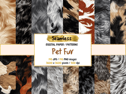 Pet Fur Digital Paper All Bundles Backgrounds Digital Paper - WondersArtist