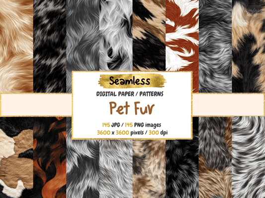 Pet Fur Digital Paper All Bundles Backgrounds Digital Paper - WondersArtist