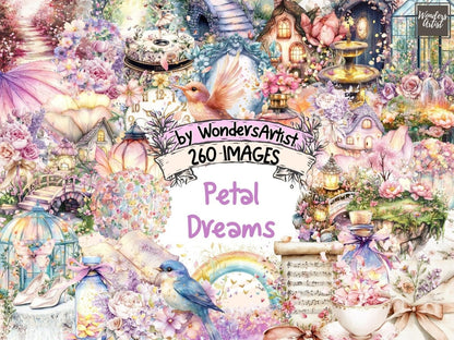 Petal Dreams Watercolor Clipart botanical watercolor - Wonders Artist