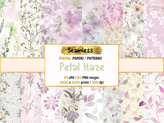 Petal Haze Seamless Digital Paper - High - Quality Instant Digital Download for Creative Projects