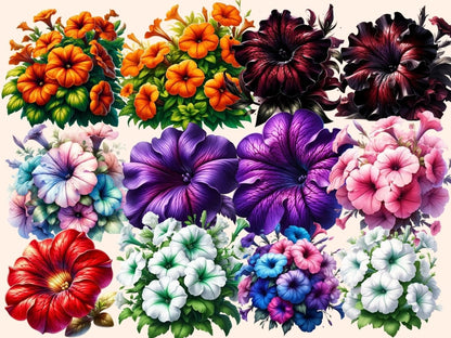 Petunias Clipart colorful petunia art - Wonders Artist