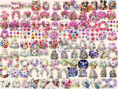 Petunias Watercolor Clipart cute petunia png - Wonders Artist