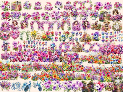 Petunias Watercolor Clipart cute petunia png - Wonders Artist