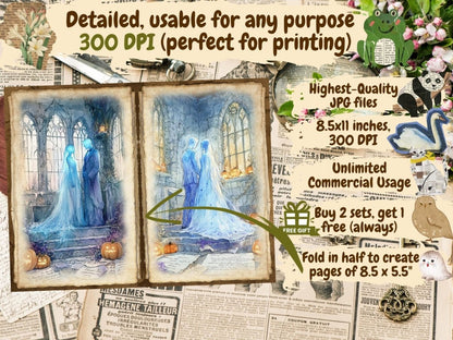 Phantom Night Journal Pages (P1) Dark Journal Kit - Wonders Artist