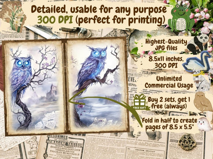 Phantom Night Journal Pages (P4) Dark Journal Kit - Wonders Artist