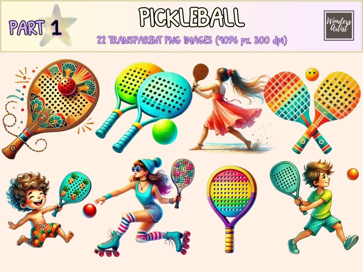Pickleball Clipart athletic clipart fun sport clipart game day png - WondersArtist
