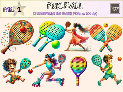 Pickleball Clipart athletic clipart fun sport clipart game day png - WondersArtist