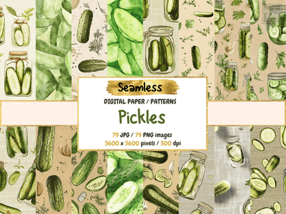 Pickles Digital Paper All Bundles Backgrounds Digital Paper - WondersArtist