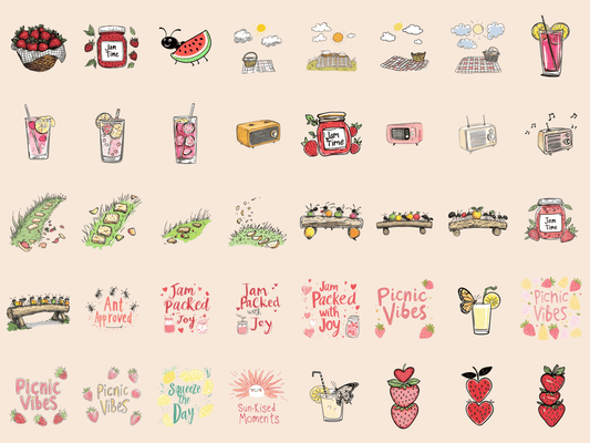 Picnic Party Cardmaking Clipart