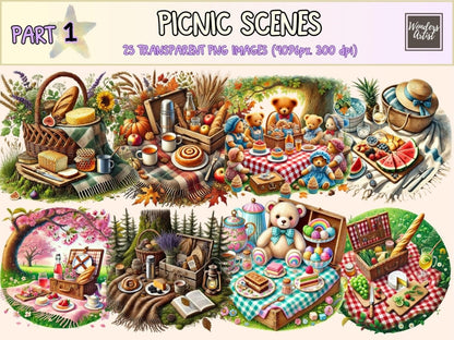 Picnic Scenes Clipart backyard picnic art - Wonders Artist
