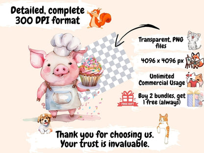 Pigs Watercolor Clipart baby pig clipart - Wonders Artist