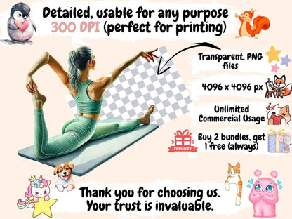 Pilates Clipart exercise clipart - Wonders Artist