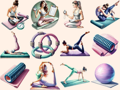 Pilates Clipart exercise clipart - Wonders Artist