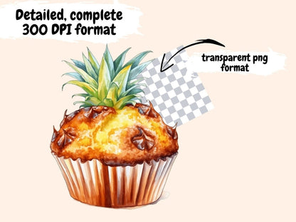 Pineapples Watercolor Clipart desserts clipart - Wonders Artist