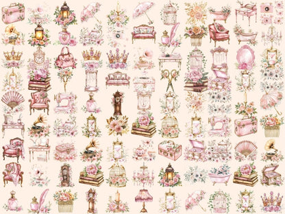 Pink Antiques Watercolor Clipart Antique Clipart - Wonders Artist