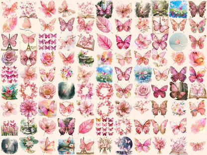 Pink Butterflies Watercolor Clipart blush butterfly png - Wonders Artist