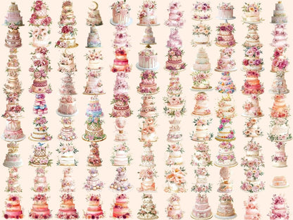 Pink Cakes Watercolor Clipart Birthday Cake PNG - Wonders Artist