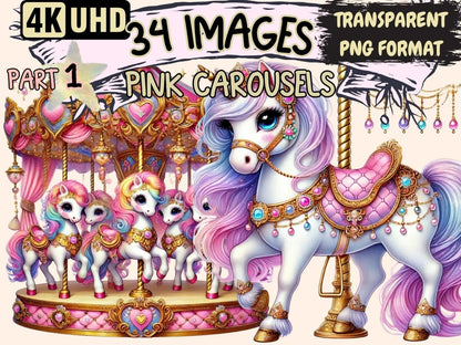 Pink Carousels Clipart carousel clipart - Wonders Artist