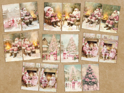 Pink Christmas Journal Pages (P1) Christmas Ephemera - Wonders Artist