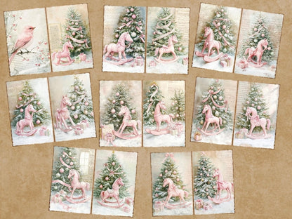 Pink Christmas Journal Pages (P2) Christmas Ephemera - Wonders Artist