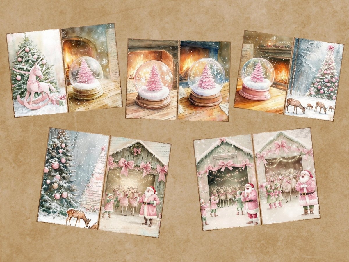 Pink Christmas Journal Pages (P2) Christmas Ephemera - Wonders Artist
