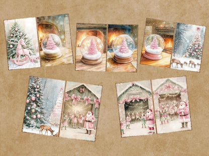Pink Christmas Journal Pages (P2) Christmas Ephemera - Wonders Artist