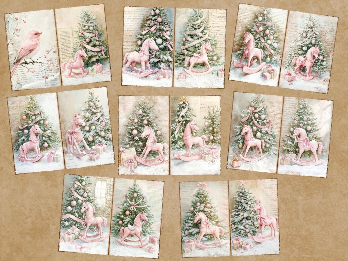 Pink Christmas Journal Pages (P2) Christmas Ephemera - Wonders Artist