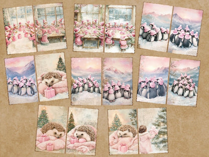 Pink Christmas Journal Pages (P3) Christmas Ephemera - Wonders Artist