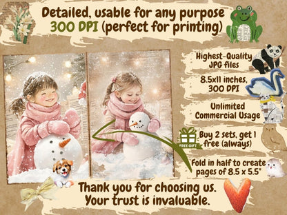 Pink Christmas Journal Pages (P3) Christmas Ephemera - Wonders Artist