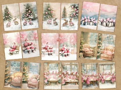 Pink Christmas Journal Pages (P3) Christmas Ephemera - Wonders Artist