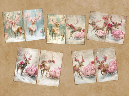 Pink Christmas Journal Pages (P4) Christmas Ephemera - Wonders Artist