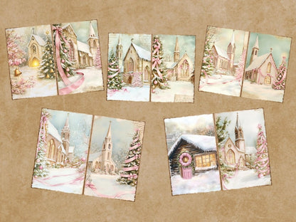 Pink Christmas Journal Pages (P5) Christmas Ephemera - Wonders Artist