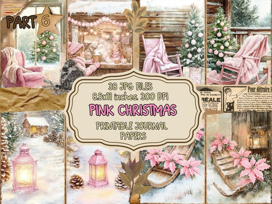 Pink Christmas Journal Pages (P6) Christmas Ephemera - Wonders Artist