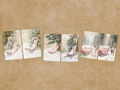 Pink Christmas Journal Pages (P6) Christmas Ephemera - Wonders Artist
