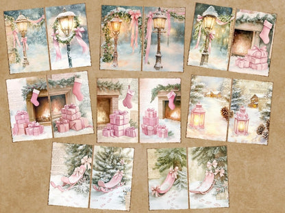 Pink Christmas Journal Pages (P6) Christmas Ephemera - Wonders Artist