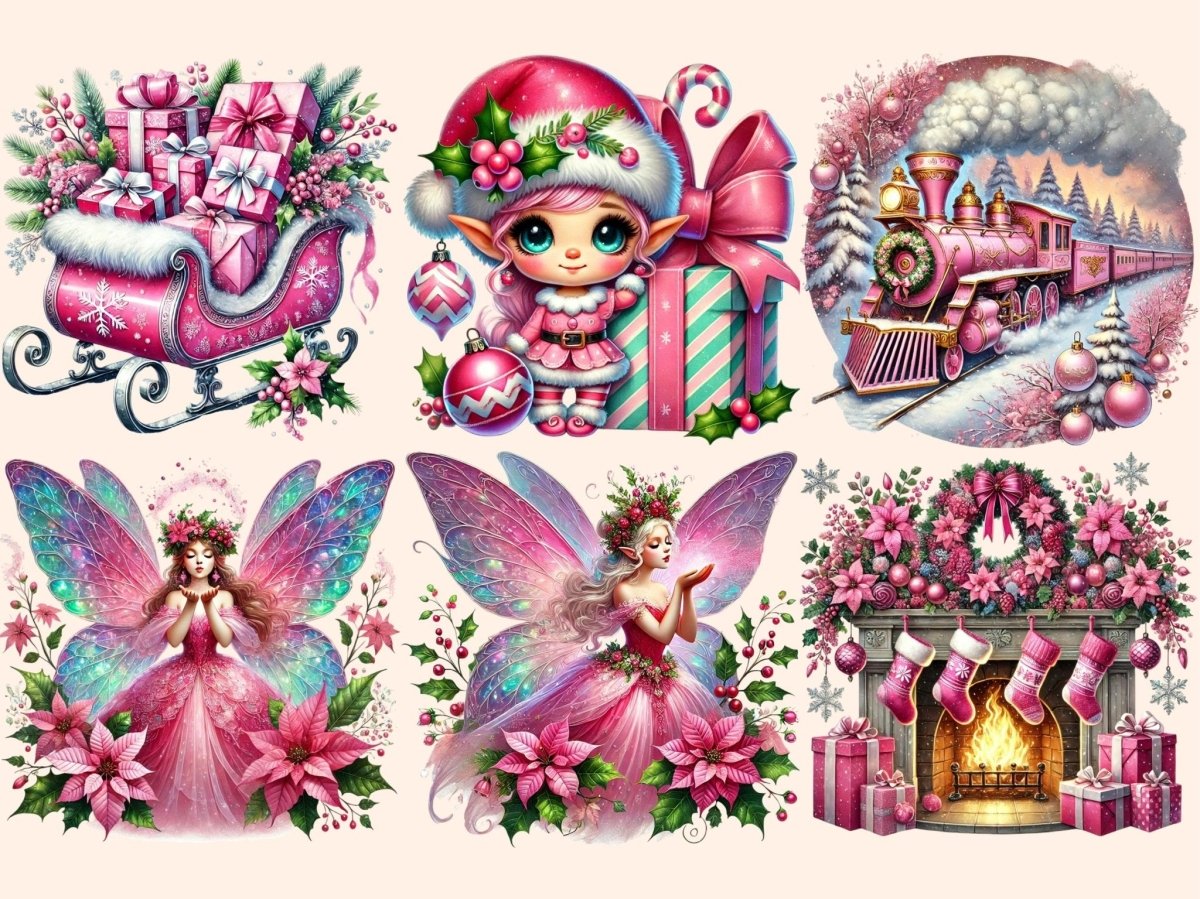 Pink Christmas (P1) Clipart christmas pink art - Wonders Artist