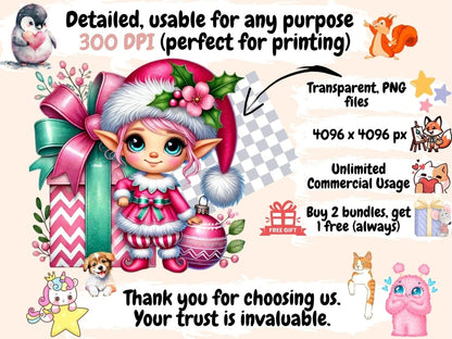 Pink Christmas (P1) Clipart christmas pink art - Wonders Artist