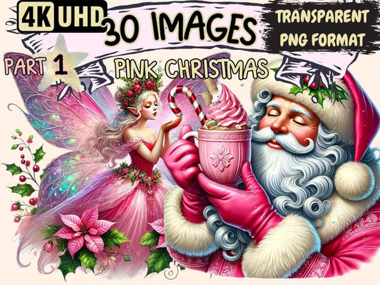 Pink Christmas (P1) Clipart christmas pink art - Wonders Artist