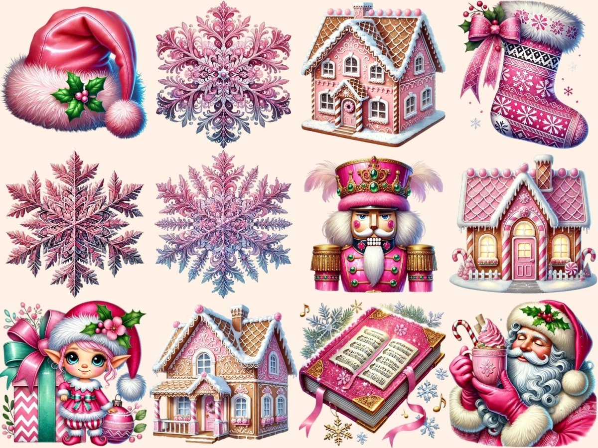 Pink Christmas (P1) Clipart christmas pink art - Wonders Artist