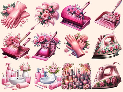 Pink Cleaning (P2) Clipart cleaning clipart - Wonders Artist