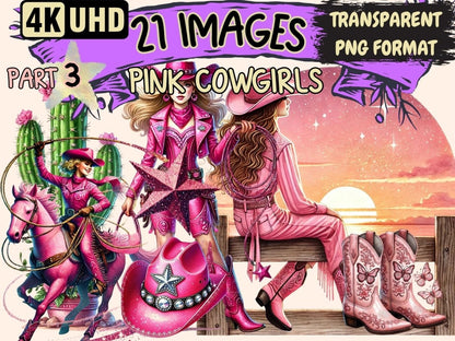 Pink Cowgirls (P3) Clipart Cowgirl Clipart - Wonders Artist