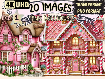 Pink Dollhouses Clipart adorable dollhouses - Wonders Artist