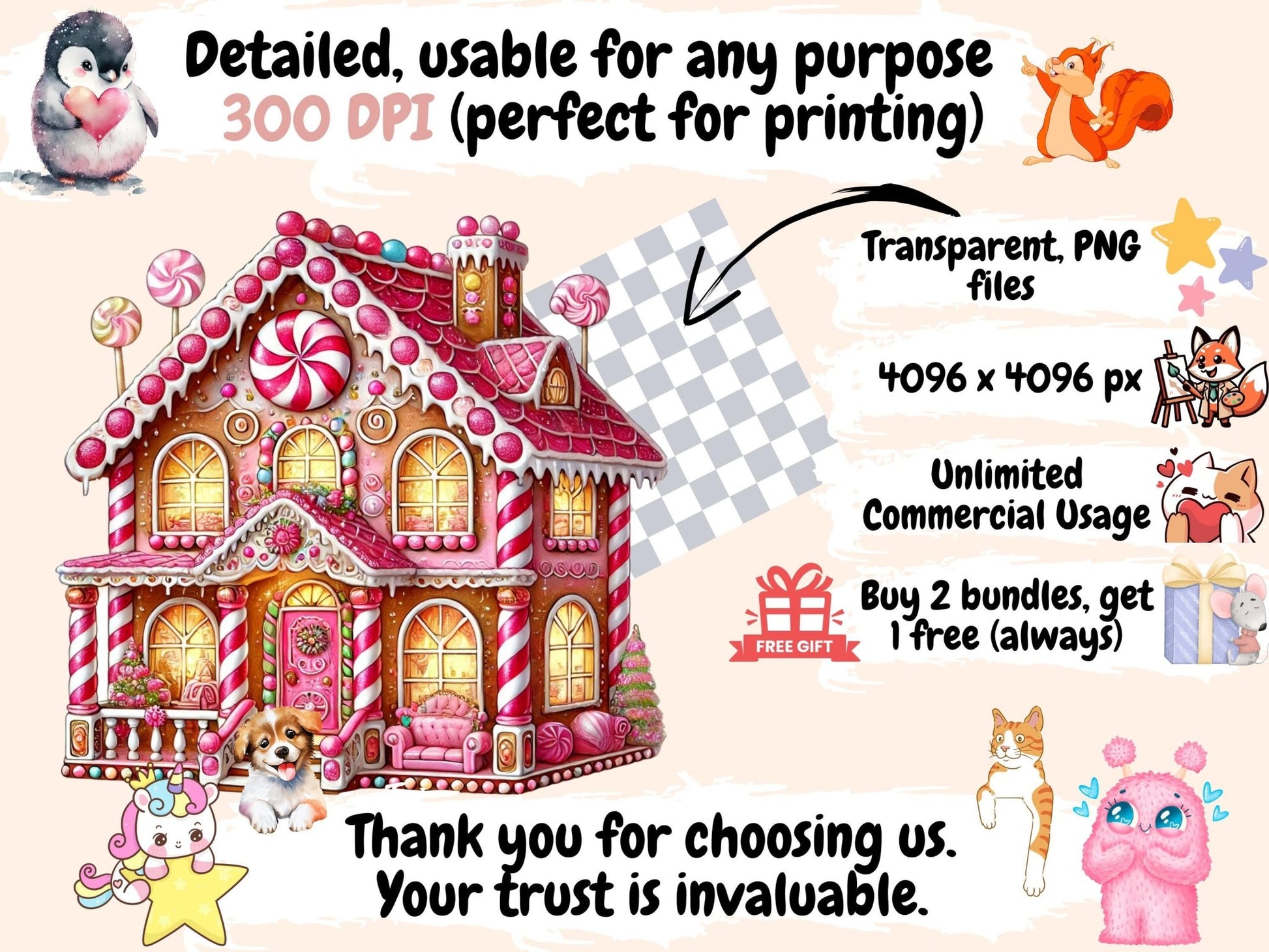 Pink Dollhouses Clipart - High - Quality Instant Digital Download for Creative Projects