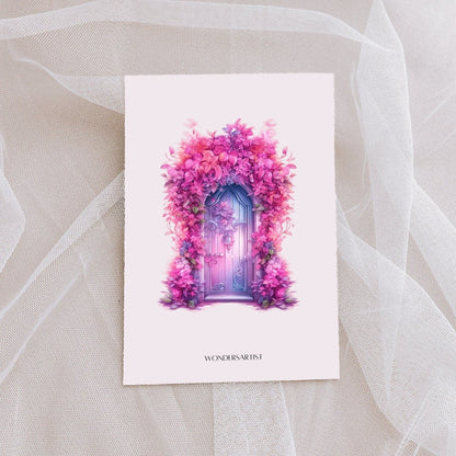 Pink Fairy Doors Watercolor Clipart fairy doors clipart - Wonders Artist