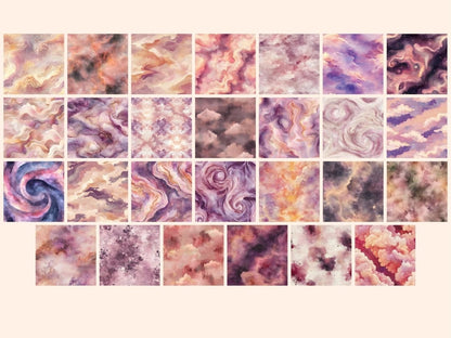 Pink Galaxy Seamless Digital Paper Astral Digital Print - Wonders Artist