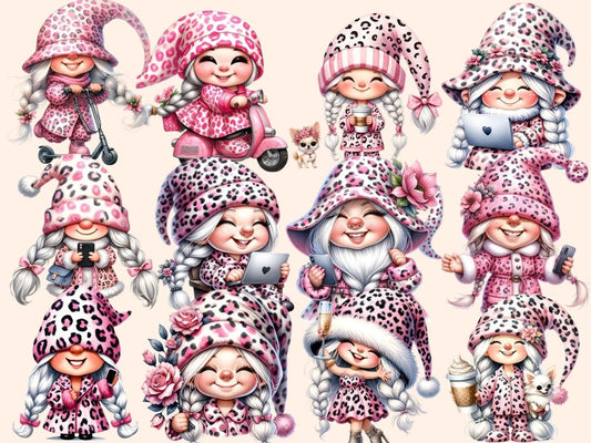 Klipart Pink Gnomes