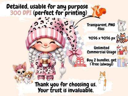 Pink Gnomes Clipart fairytale gnome png - Wonders Artist