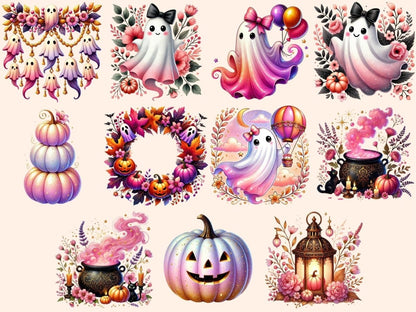 Pink Halloween Clipart Cute Halloween PNG - Wonders Artist